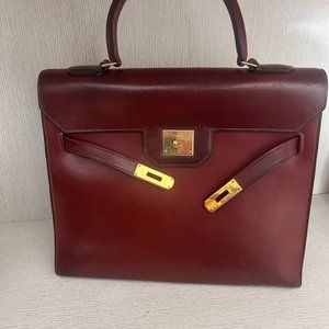 Hermes Red Box Calf Leather Kelly Monaco Bag